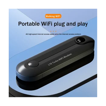 Маршрутизатор 4G LTE USB-ключ Мобильная точка доступа 150 Мбит/с Модемная палка 4G Sim-карта Беспроводной маршрутизатор Портативный WiFi-адаптер Черный