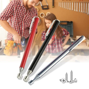 Мини Портативная телескопическая металлическая магнитная ручка с магнитом, фонарик, магнитная палочка, инструмент для подбора деталей, емкость для подбора гайки-болта