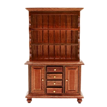 Миниатюрный Кухонный шкаф Odoria 1: 12 с рабочим ящиком, Деревянный шкаф, Мебель для гардероба, Аксессуары для кукольного домика, Декор для Кукольного дома