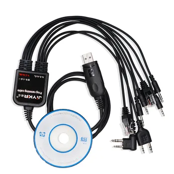 Многофункциональный USB-кабель для программирования 8 в 1 с CD Baofeng Walkie Talkie UV5R UV82 для TYT Kenwood Motorola Yaesu HYT Radio