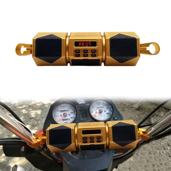 Мотоцикл MP3-плеер Динамик на руле Bluetooth Музыка FM-радио Водонепроницаемый Регулируемый кронштейн Велосипед аудио стерео 12V
