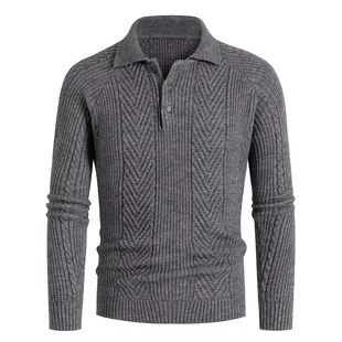 Мужская тонкая базовая рубашка, свитер с лацканами, трикотаж, жаккардовое корейское осенне-зимнее пальто, утолщенная Мода