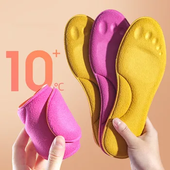 Мужские термостельки с подогревом для ног, теплая подушка для поддержки свода стопы из пены с эффектом памяти, Женская зимняя спортивная обувь, самонагревающиеся колодки для обуви
