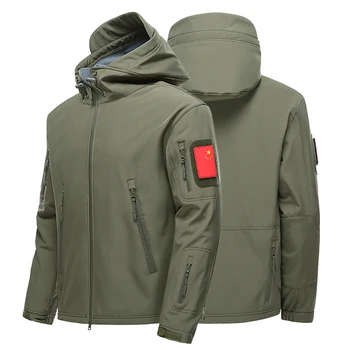 Мужское Уличное пальто Soft Shell Charge с матовым плюшевым Камуфляжем, Ветрозащитное пальто, Тактическая Альпинистская куртка для Кемпинга, одежда для рыбалки