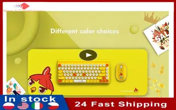 Набор клавиатуры и мыши в цвет, соответствующий беспроводному подключению 2.4g, 86keys, ABS, колпачки для ключей, Новогодняя подарочная коробка, панк-колпачок для ключей