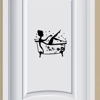 Наклейки с Пузырьками На Двери душевой Комнаты, Наклейки на стены ванной Комнаты, Туалет, украшение Туалета, Дверной Проем, Клейкая Вывеска, Фреска Deca O6T4