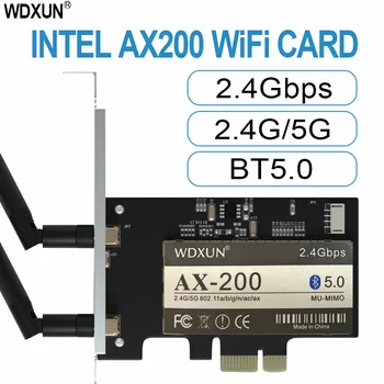 Настольный двухдиапазонный 3000 Мбит/с WiFi 6 Intel ax200 pcie беспроводной WiFi адаптер 2,4 g / 5 ГГц 802.11ac/ax bluetooth 5,0 ax200ngw wifi c