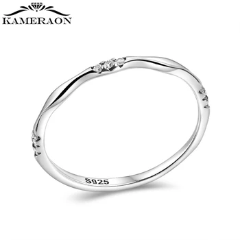 Настоящее серебро 925 пробы, Циркон, круглое неправильной геометрической формы кольцо для модных женщин, Милые изысканные ювелирные изделия, минималистичные аксессуары, подарок