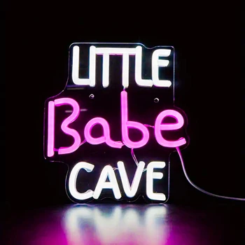 Неоновая Вывеска Little Babe Cave LED Light Клуб Ресторан Бар Магазин Вечеринка Детская комната Домашний День Рождения Художественный Декор Стен Неоновая лампа