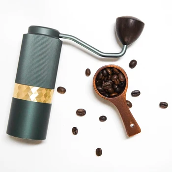 Новая Высококачественная Кофемолка для кофейных зерен из нержавеющей Стали, Ручное лезвие, Регулируемый Селектор, Корпус из алюминиевого сплава, зеленый