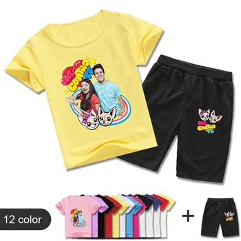 Новая Повседневная летняя одежда 2021 года, футболка с рисунком Me Contro Te, Топы + шорты, Пижамный комплект, Рождественская одежда для мальчиков и девочек с рисунком Младенца