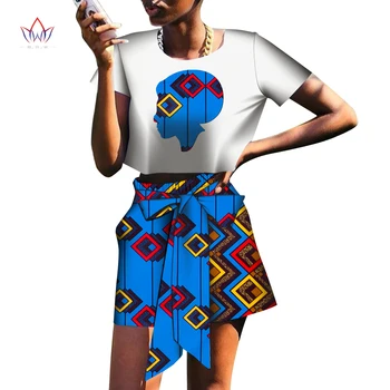 Новые женские комплекты рубашки и коротких штанов Bazin Riche, Африканская одежда из 100% хлопка с принтом, Комплекты из 2 предметов, Женская Африканская одежда wy9296