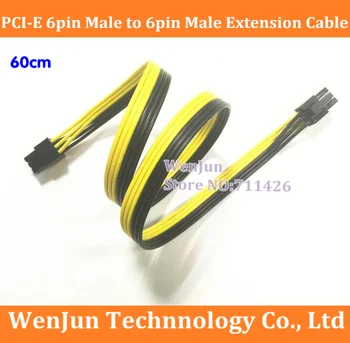 новый 6-контактный разъем PCI-E к 6-контактному разъему PCI-E для видеокарты Кабель Питания 60 см от 6P до 6P Удлинительный кабель 18AWG Ленточный кабель