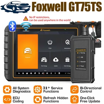 НОВЫЙ FOXWELL GT75TS GT75 Двунаправленный Тестовый ЭБУ Кодирующий Сервис TPMS FCA AutoAuth/Unlock Скрытая Функция OBD2 Автомобильный Диагностический Инструмент