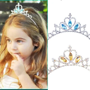 Новый Головной убор в виде Короны принцессы, Детская повязка на голову с бриллиантовой короной, повязка на голову для маленькой девочки