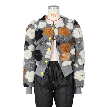 Новый Ретро-Темпераментный Однобортный Кардиган с объемным Цветком, Короткое пальто Ins, Трендовый женский зажим G0562