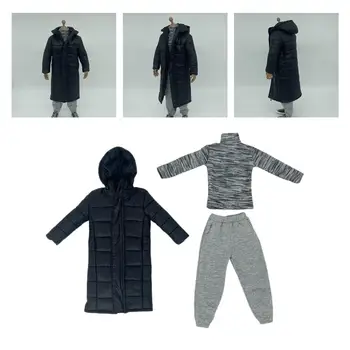 Одежда для мужской куклы в масштабе 1/6, свитер, брюки, толстовка с капюшоном, Полный костюм, Наряд ручной работы для 12-дюймовых мужских фигурок Accs