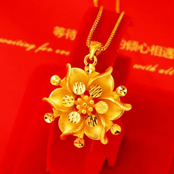 Оригинальное ожерелье с подвеской в виде цветка из золота 14 К, Женское Бутик-ожерелье с Баухинией, Цепочка-коробка, ювелирные украшения, подарки