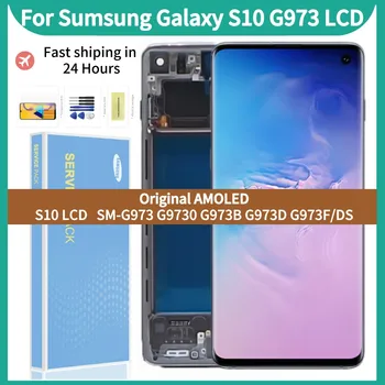 Оригинальный Super AMOLED Дисплей для Samsung Galaxy S10 ЖК-дисплей SM-G973 G9730 G973FD с Сенсорным экраном и Дигитайзером в Сборе