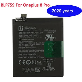 Оригинальный аккумулятор для телефона Oneplus 8 Pro One Plus 8pro 4510 мАч BLP759, аккумуляторы для мобильных телефонов OnePlus высокой емкости