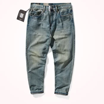 Осенне-зимние новые прямые джинсовые брюки, универсальные повседневные японские зауженные мужские брюки