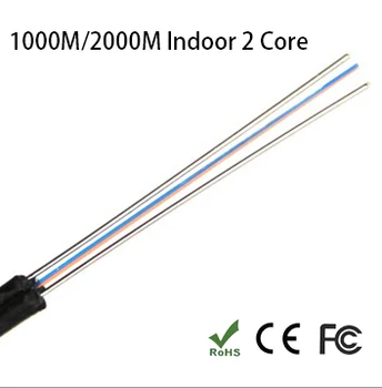 Подвесной кабель FTTH 2-жильный самонесущий волоконно-оптический кабель G652D оптоволоконный кабель Плоский оптоволоконный кабель для помещений 1000 М/2000 М