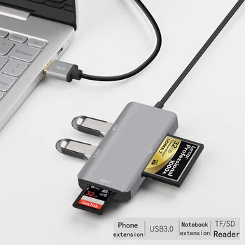 Подключи и играй USB-концентратор SD/TF/CF Кард-ридер USB Многофункциональный кард-ридер док-станция разветвитель Адаптер док-станция для ноутбука