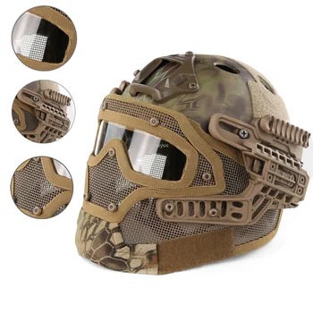 Полностью закрытый Тактический шлем HD Объектив Военный Страйкбол Пейнтбол Спортивные защитные шлемы Армейский боевой шлем безопасности для стрельбы CS