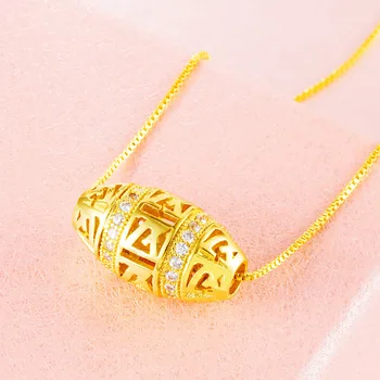 Полое ожерелье Паспарту с бриллиантовым покрытием из 24-каратного золота, подвеска на ключице, цепочка, свадебные украшения на День Святого Валентина, День рождения