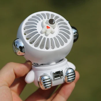Портативный мини-вентилятор для космонавта, настольный, перезаряжаемый через USB, Милый маленький охлаждающий вентилятор для студентов, путешествующих на открытом воздухе, офиса