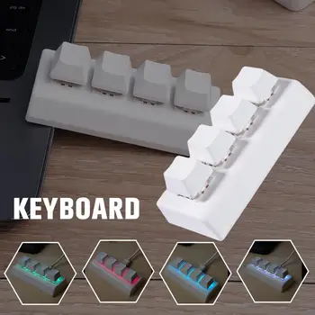 Программируемый Macropad с горячей заменой, Клавиатура с пользовательской ручкой, 4 клавиши RGB, Мини-кнопка Copy Paste, Игровая клавиатура Photoshop, Механическая
