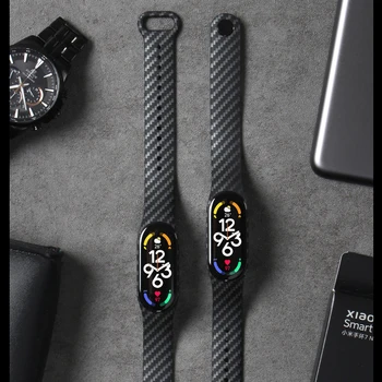 Ремешок из углеродного волокна Для Xiaomi Mi Band 7 nfc-браслет smartwatch Mi Band 5 силиконовый браслет correa Mi Band 4 5 3 6 аксессуары