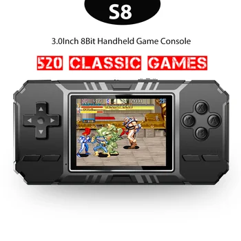 Ретро Портативная игровая консоль S8 3,0 Дюймовый Цветной ЖК-экран 8 Бит 520 Классические Игры Встроенный AV-Коннектор TV Consolas De Videojuegos