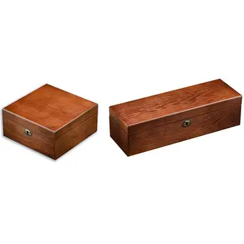 Роскошная деревянная коробка для часов, 2 предмета, Держатель для часов, Коробка с сетками, Органайзер для часов-прямоугольник и квадрат