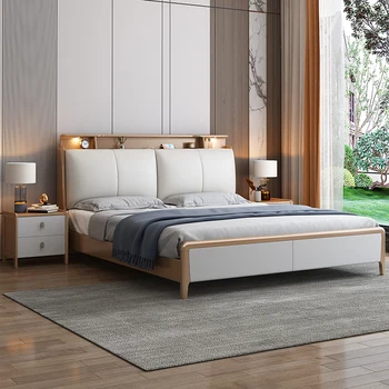 Роскошная Эстетичная Кровать, Ночник, Стеганое Одеяло, Подушки, Двухместная Кровать размера 