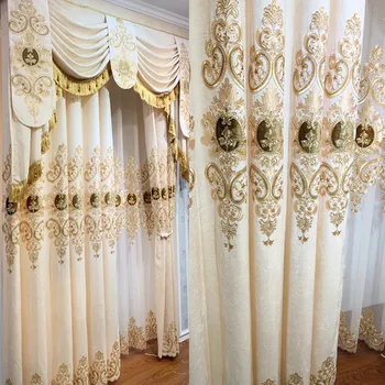 Роскошный бархат в европейском стиле с золотой печатью, Столовая, гостиная, спальня, плотные шторы на заказ