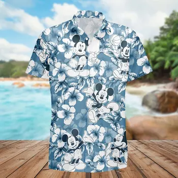 Рубашка с Микки Маусом в тропических гавайях, рубашка World Aloha, футболка land, детская рубашка Disney, рубашка в стиле рок-н-ролл
