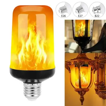 Светодиодные лампы с пламенем B22 E27, креативные лампы с эффектом пламени, кукурузная лампа, имитирующая огни пожара, лампа KTV Festival Garden Decor Lamp
