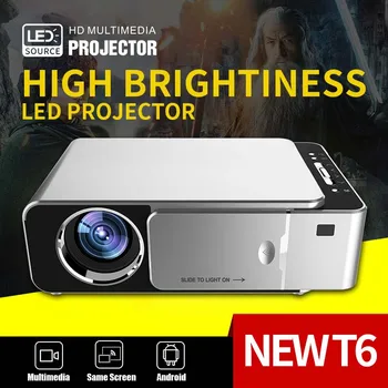 Светодиодный проектор T6 Full HD 1080p 4K, портативный кинопроектор 4500 Люмен, Android WiFi проектор, 3D домашний кинотеатр, бесплатная доставка!
