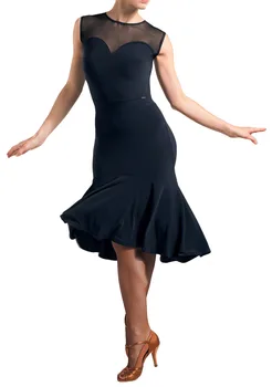 Сексуальное Платье для Латиноамериканских Танцев для женщин, юбка для занятий танцами Самба, одежда для танцев Чача, тренировочная одежда Черного цвета, Высокое качество MSD103