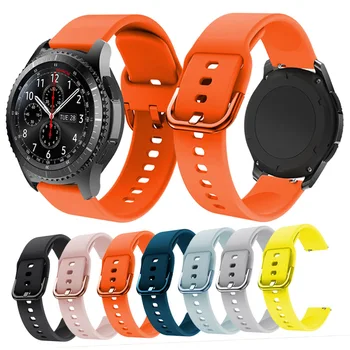 Силиконовый ремешок для Samsung Galaxy Watch active Сменный ремешок с железной пряжкой 22 мм Ремешки для часов Аксессуары для часов