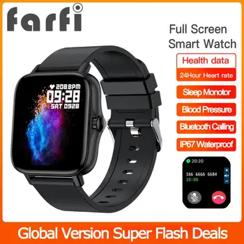 Смарт-часы Farfi Bluetooth Call, многоязычный мониторинг состояния IP67, водонепроницаемые Спортивные беспроводные часы с сенсорным экраном 1,7 дюйма