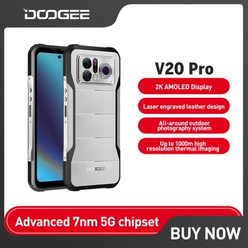 Смартфон DOOGEE V20 Pro 12GB + 256GB 6,43 ”2K AMOLED Дисплей 1440 *1080 5G Разрешение тепловизора 7nm 5G чипсет