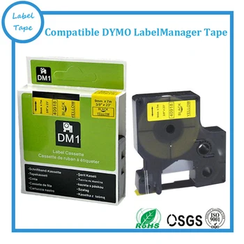 Совместимая этикеточная лента DYMO D1 9 мм * 7 м черного цвета на желтом 40918 для принтера dymo labelmanager 160/210D