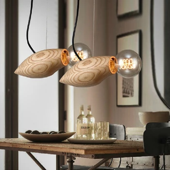 Современный подвесной светильник из дерева медоносной пчелы, декор для дома, столовая, спальня, подвесной светильник в форме птицы, лампа E27