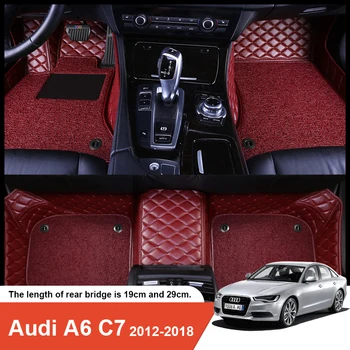 Специально подобранный автомобильный коврик для Audi A6 C7 Аксессуары для интерьера, экологичный прочный толстый ковер, адаптированный для левого и правого привода
