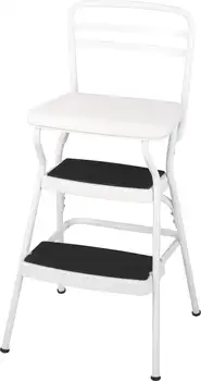 Стильное ретро кресло + табурет с откидывающимся сиденьем (белый, одна упаковка), быстрая доставка