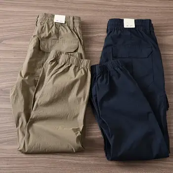 Стильные летние брюки Дышащие легкие износостойкие Цветные Мужские брюки с несколькими карманами