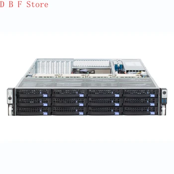 Стоечный сервер с десятью гигабитными портами 2U-12 отсеков, шасси с возможностью горячей замены, высокопроизводительный сервер для сервера хранения данных