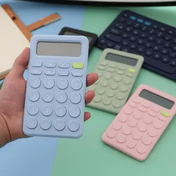 Студенческий калькулятор, 8 цифр, Профессиональный портативный ЖК-дисплей ярких цветов с батарейным питанием, Студенческий калькулятор, канцелярские принадлежности